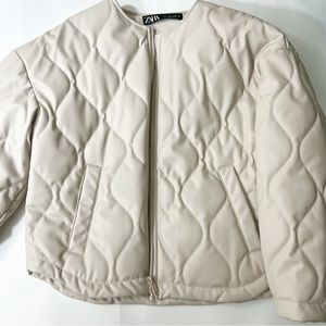 Quilted faux leather jacket